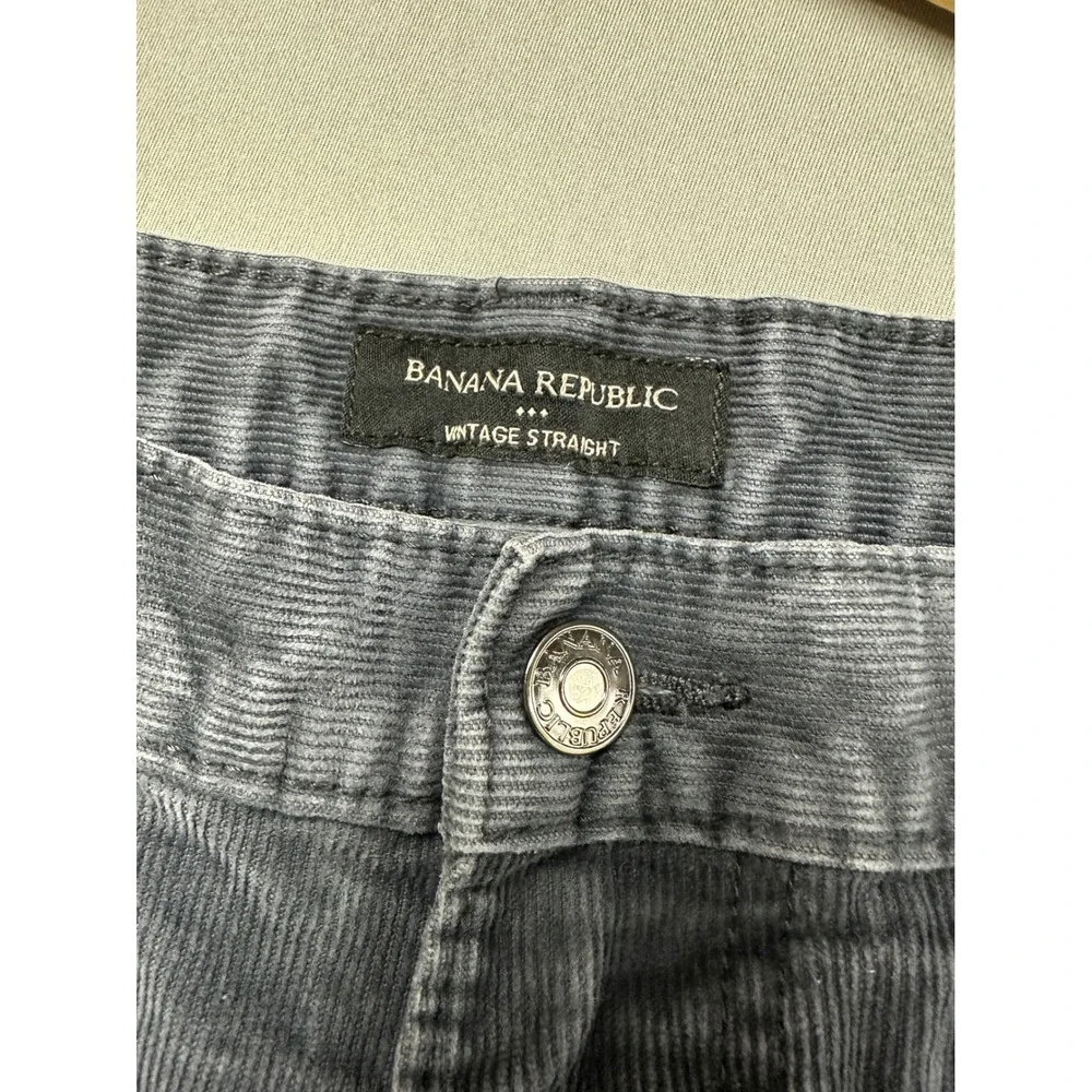 Banana Republic Vintage Straight Corduroy Pants Mens 33x30 Dark Pearl Gray